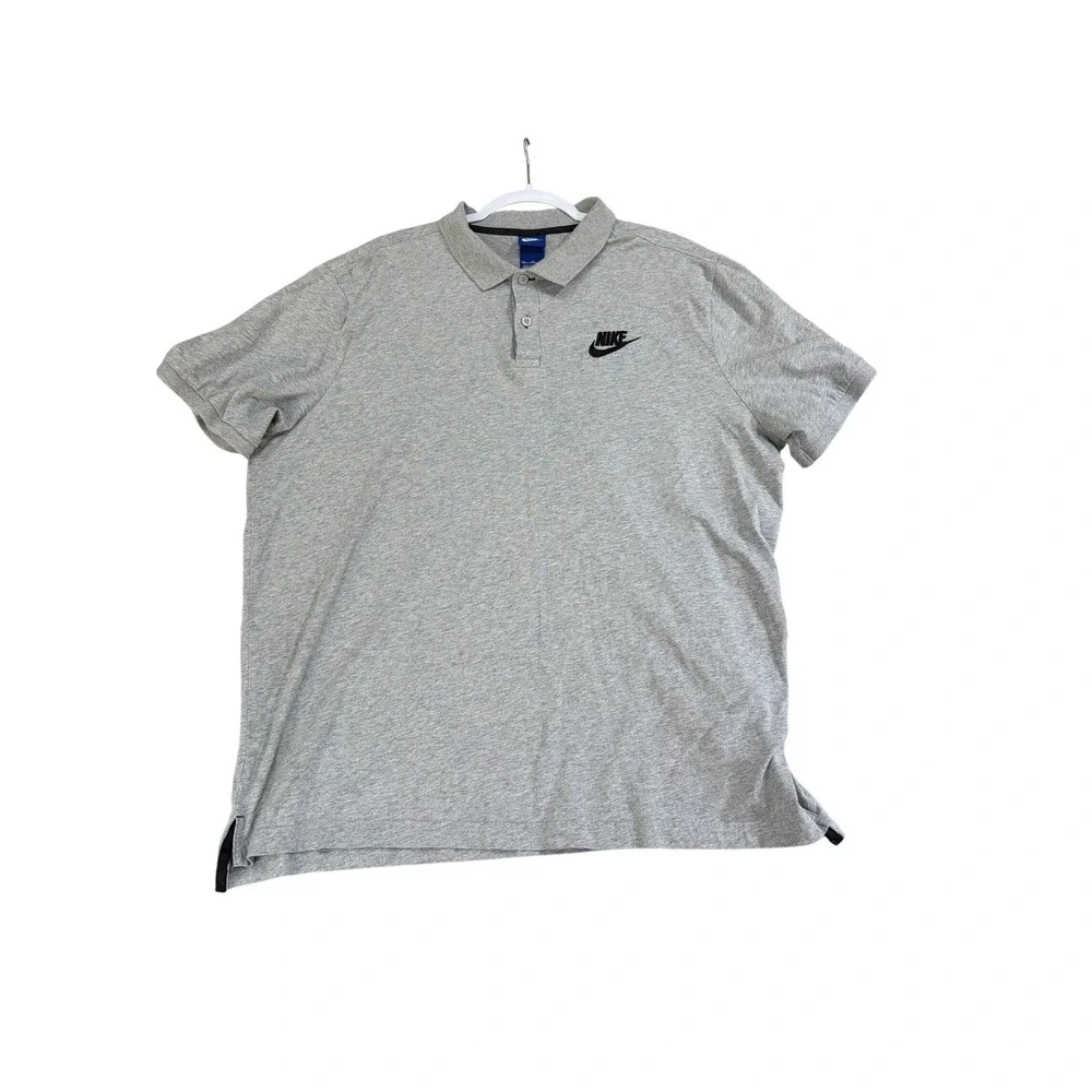 Nike Sportswear Mens‎ XXL Heather Gray Cotton Jersey Polo Shirt 832865-063